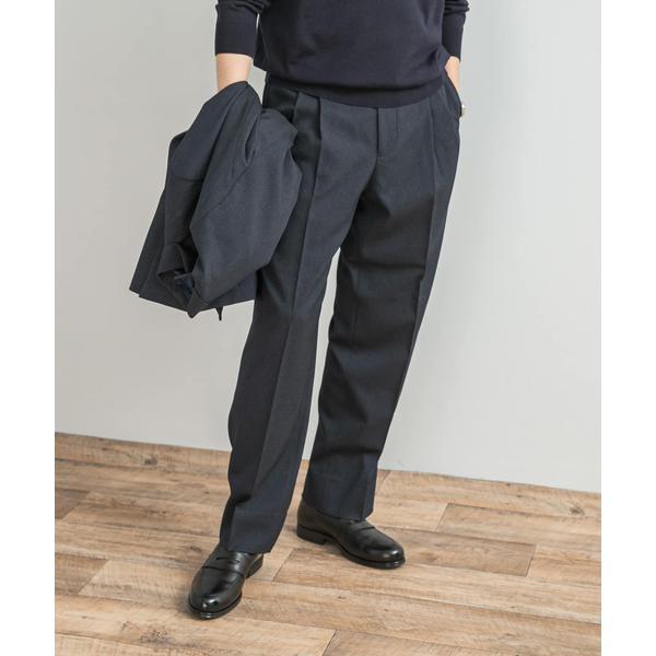 LIFE STYLE TAILOR　ピンヘッドツイルストレッチ2タックパンツ