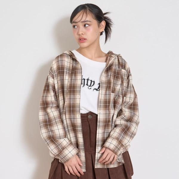 【LTXC】チェックシャツパーカ
