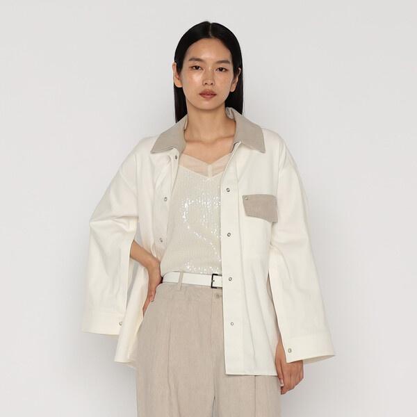 中空ストレッチデニム カバーオールジャケット