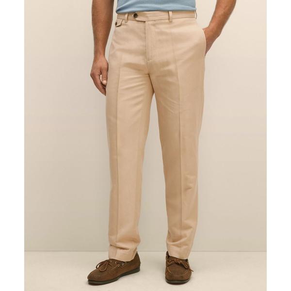 リネン／コットン　プレーンフロントパンツ　Regular