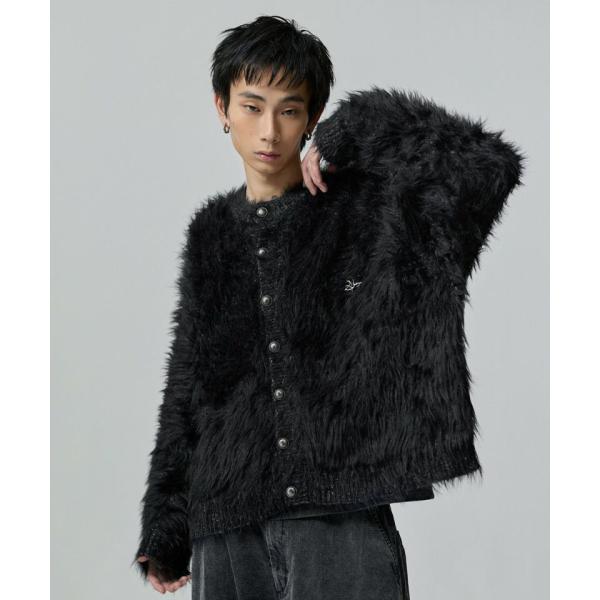 ワンポイントフェザーカーディガン