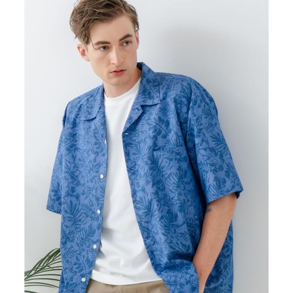 【BLUE STANDARD/ブルースタンダード】COOLMAXリネンミックス総柄シャツ