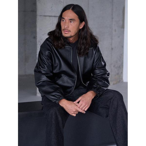 PREMIUM BLACK FULLZIP SPORTS LEATHER JACKET