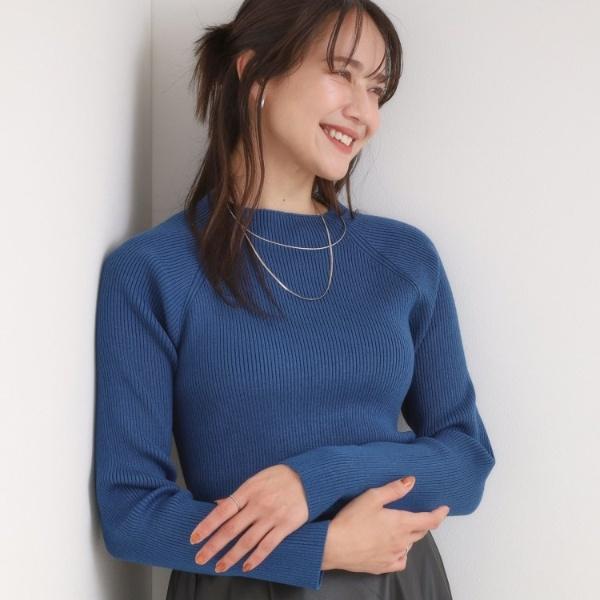【絶妙なゆるピタ洗濯機可】ちくちくしにくい リブハイネックやわらかニット