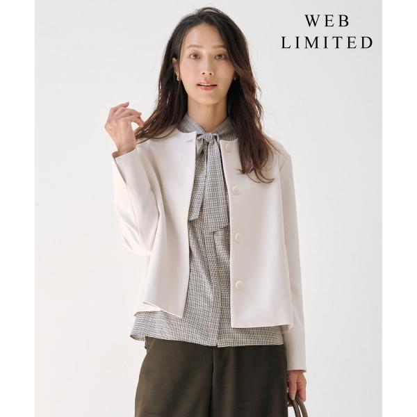 【WEB限定カラーあり】ツムギートflannel ノーカラー ジャケット