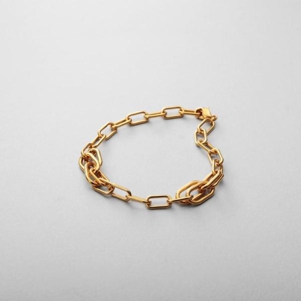 シルバー デザインチェーン ケーブルタングルブレスレットGP