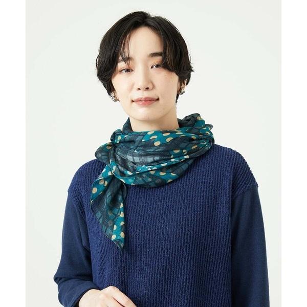 [洗える]モダールカシミヤイタリアプリントストール