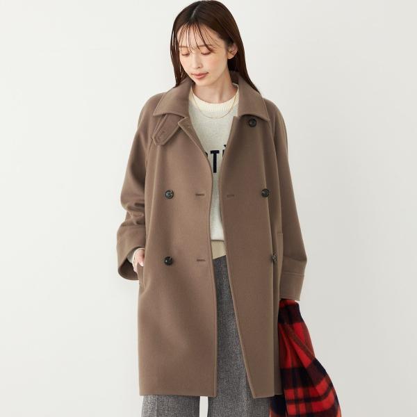 SHIPS Colors:SUPER100 ラグランスリーブ ダブルボタン コート◇