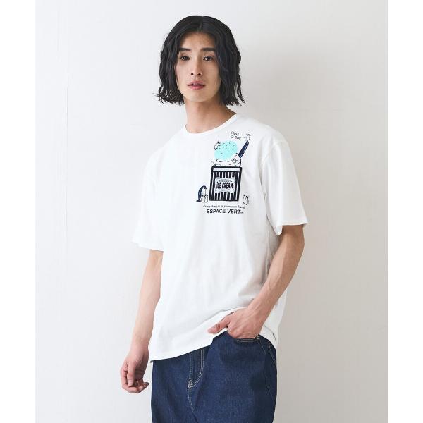 【Blue Standard】スラブコットン アニマルプリント ポケット付Tシャツ