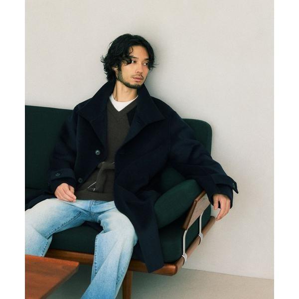 ウールリバースタンドベルテッドコート