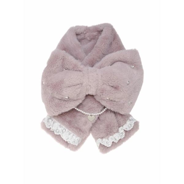 ビジューリボンファーマフラー