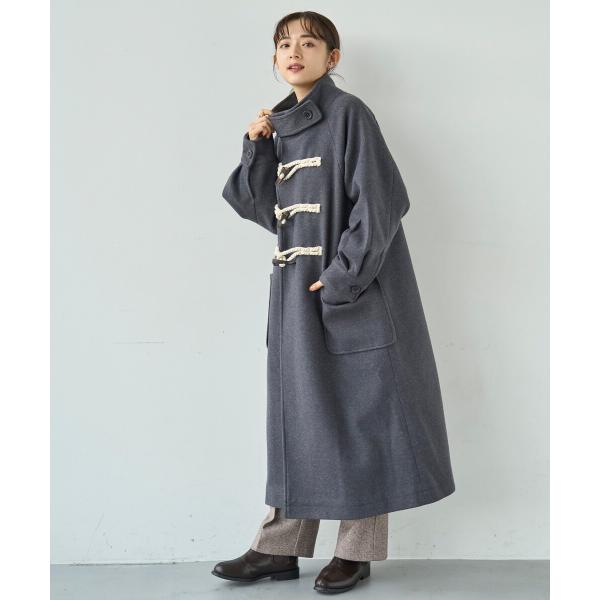 【mil (ミル)】メルトン風 ロング ダッフルコート ロングコート