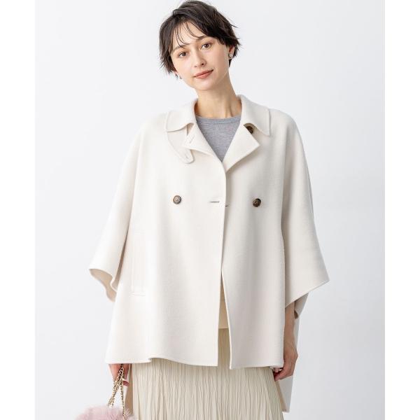 【見上愛さん着用/Oggi12月号掲載】ウールライトリバー ポンチョシルエット コート
