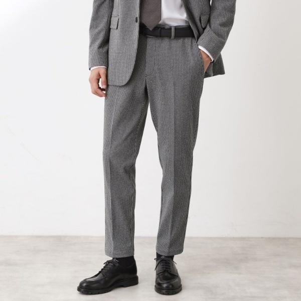 ツイードライクジャージスラックス【セットアップ可／洗濯機OK】