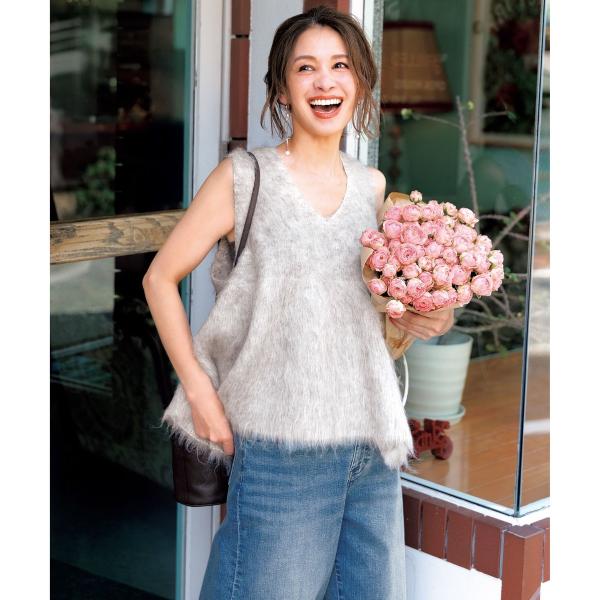 【野呂佳代さん着用】アルパカシャギー ペプラムジレ