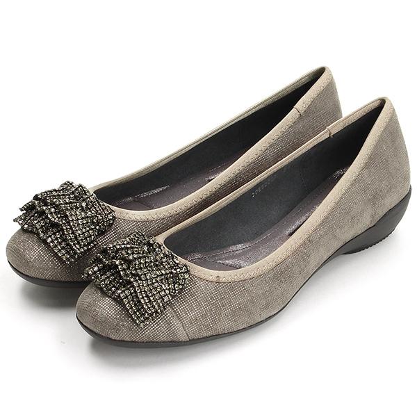 【大きいサイズ】たたみリボンモチーフスタイリッシュコンフォートパンプス