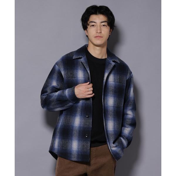 テックメルトンチェックシャツブルゾン