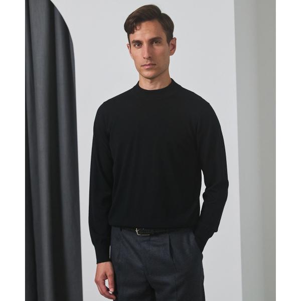 25年新作【洗える/チクチクしにくい/ピリングしにくい】イタリア糸 ハイゲージ カバーネックニット_