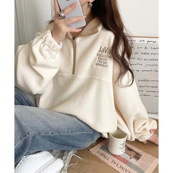 25AW新作《JaVaジャバコラボ》レトロスポーティなアノラックフリースハーフジッププルオーバー