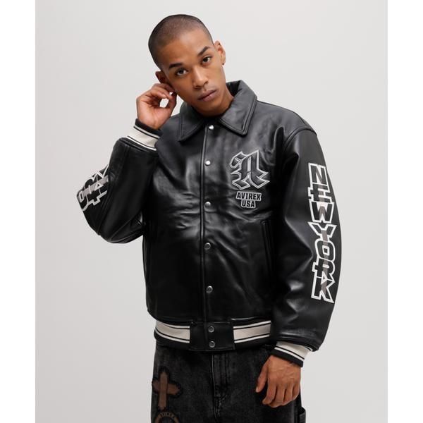 《50th Anniversary》GRAPHIC VARSITY LEATHER JACKET