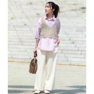 【LEE掲載/6サイズ展開/裏起毛/ウエストゴム】ウォームワイドパンツ