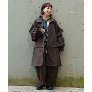 【大きいサイズ】フリルフリルロングコート