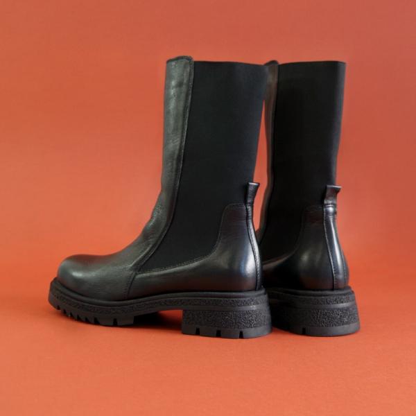 BUENO （ブエノ） / 本革 バックゴア ミドルブーツ【F2401】サイドゴアブーツ