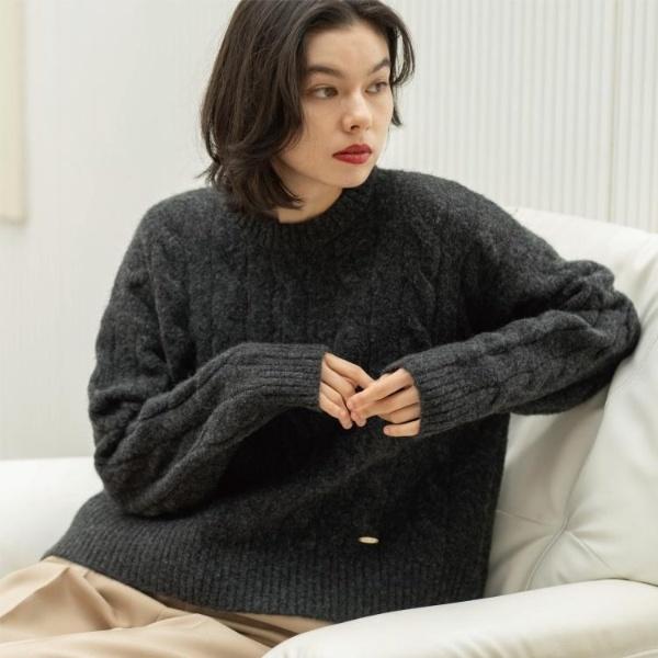 MIXミドルゲージケーブルニット【洗濯機OK】