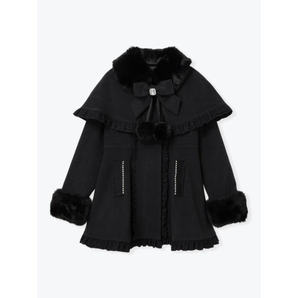 ゴシックフリルレースアップケープコート