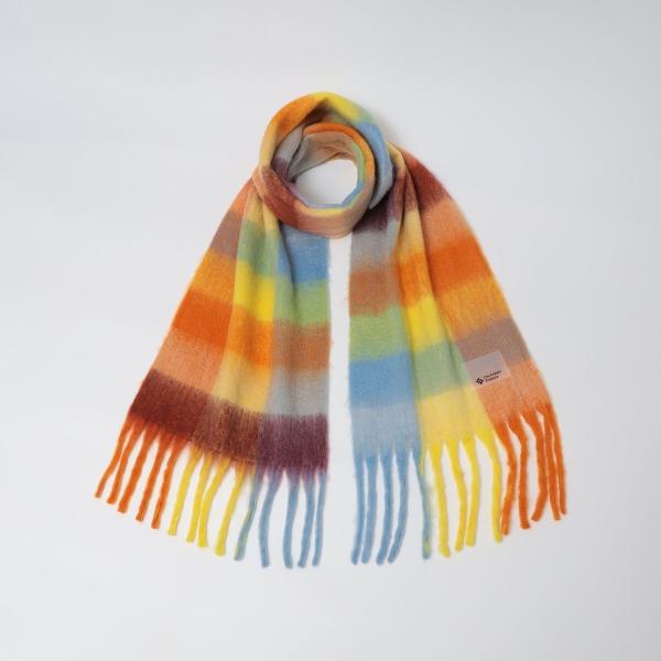 City Ambient Products: シャギー チェック ボリューム マフラー