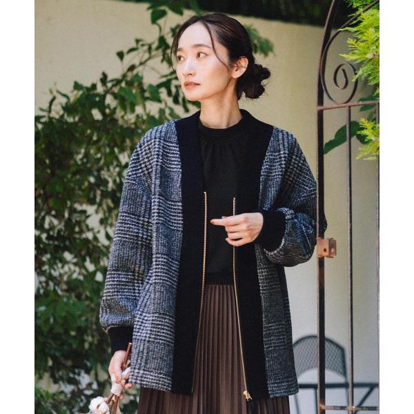 【大きいサイズ】21号(6L〜) イタリアンエアリーリブデザインジップブルゾン