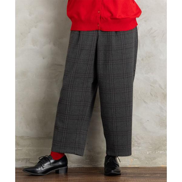 【大きいサイズ】両面起毛セミワイドパンツ