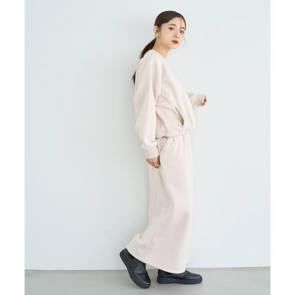 【mil (ミル)】裏起毛 スウェット ナロースカート【セットアップ対応】