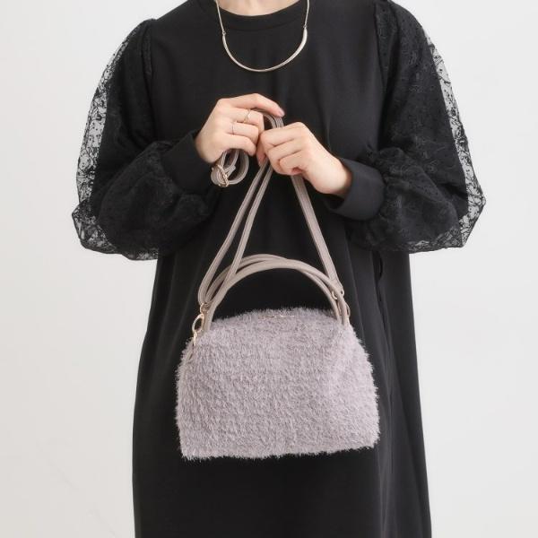 ラメ入り生地ショルダーバッグ