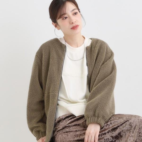 【洗濯機可S-LL】即サマになる ボアノーカラーブルゾン