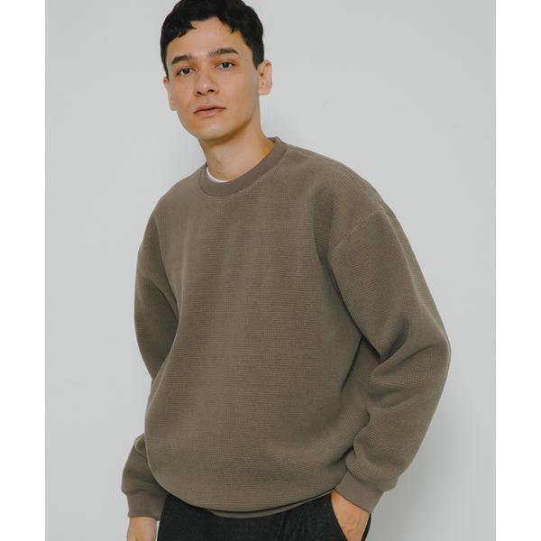 裏起毛ワッフルリラックスフィットプルオーバー