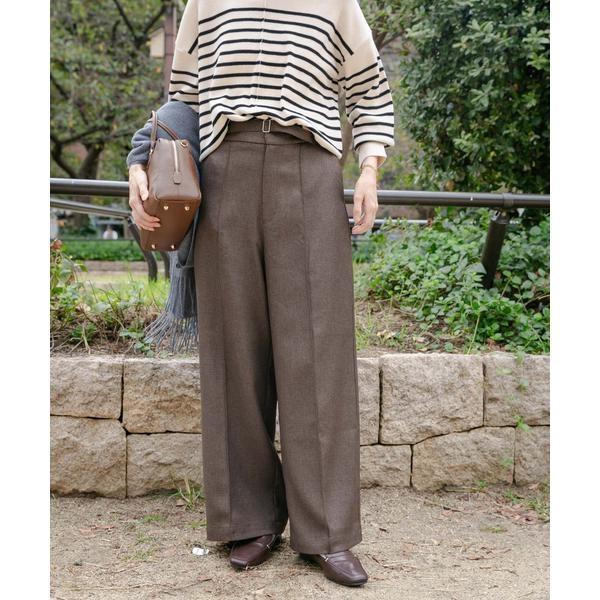 ベルト付ツイードパンツ