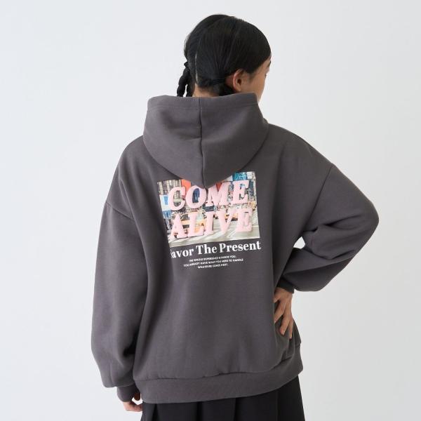 【綿100％】裏起毛フォトルーズパーカー