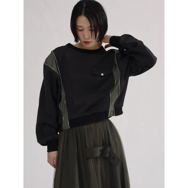 MA-1ライク ジップラインプルオーバー