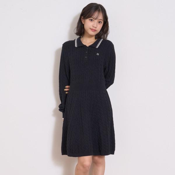 スタイルアップポロニットワンピース