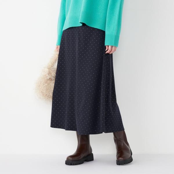 SHIPS Colors:〈手洗い可能〉グリッタードット フレアスカート