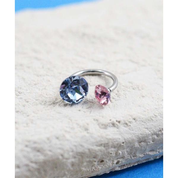 バイカラービジュー調キャッチボディピアス