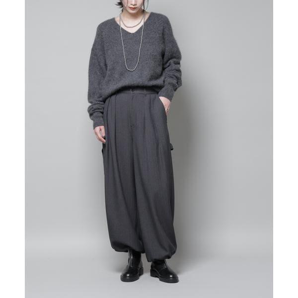ヘリンボンツイードペインタードロストパンツ