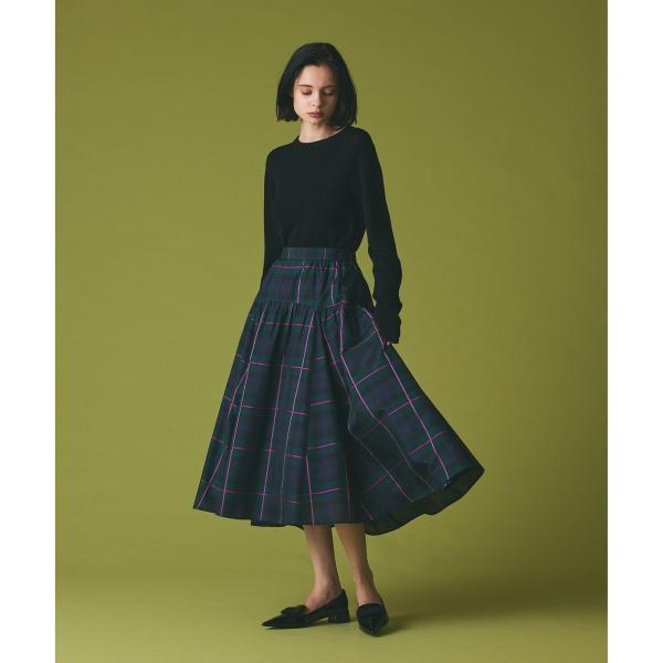 シルクブラックウォッチスカート