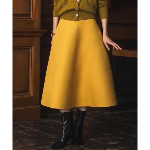 ボンディングボリュームフレアロングスカート