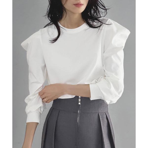 パワーショルダークルーネックプルオーバー