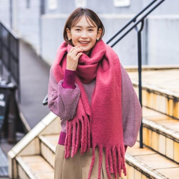 【手洗い可】バルキーニットストール