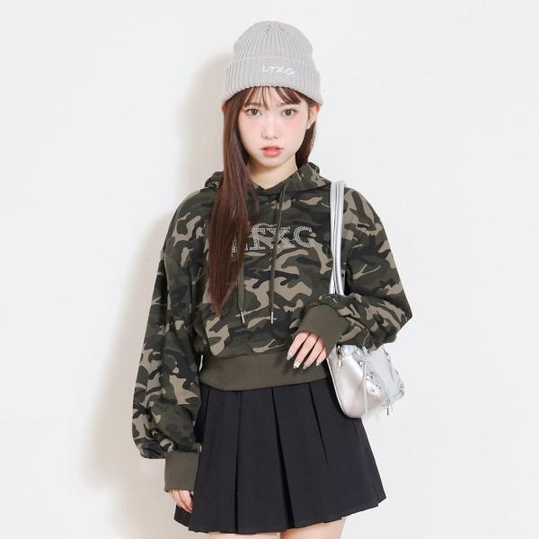 【LTXC】裏シャギークロップドパーカー