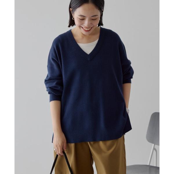 バイパチVネックニットプルオーバー＜静電気軽減＞