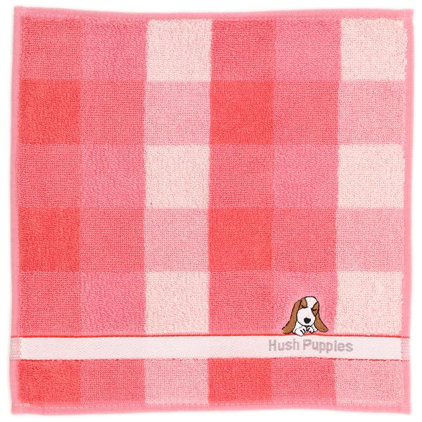 ハッシュパピー　タオルハンカチ　チェック　ジェイソン君刺繍　【Hush Puppies】